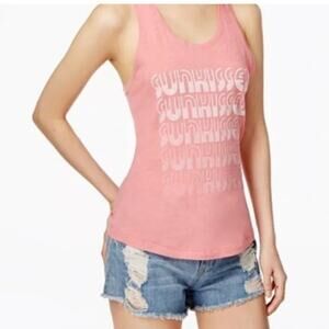 Junk Food Pink SUN KISSED Tank Pink/White Top